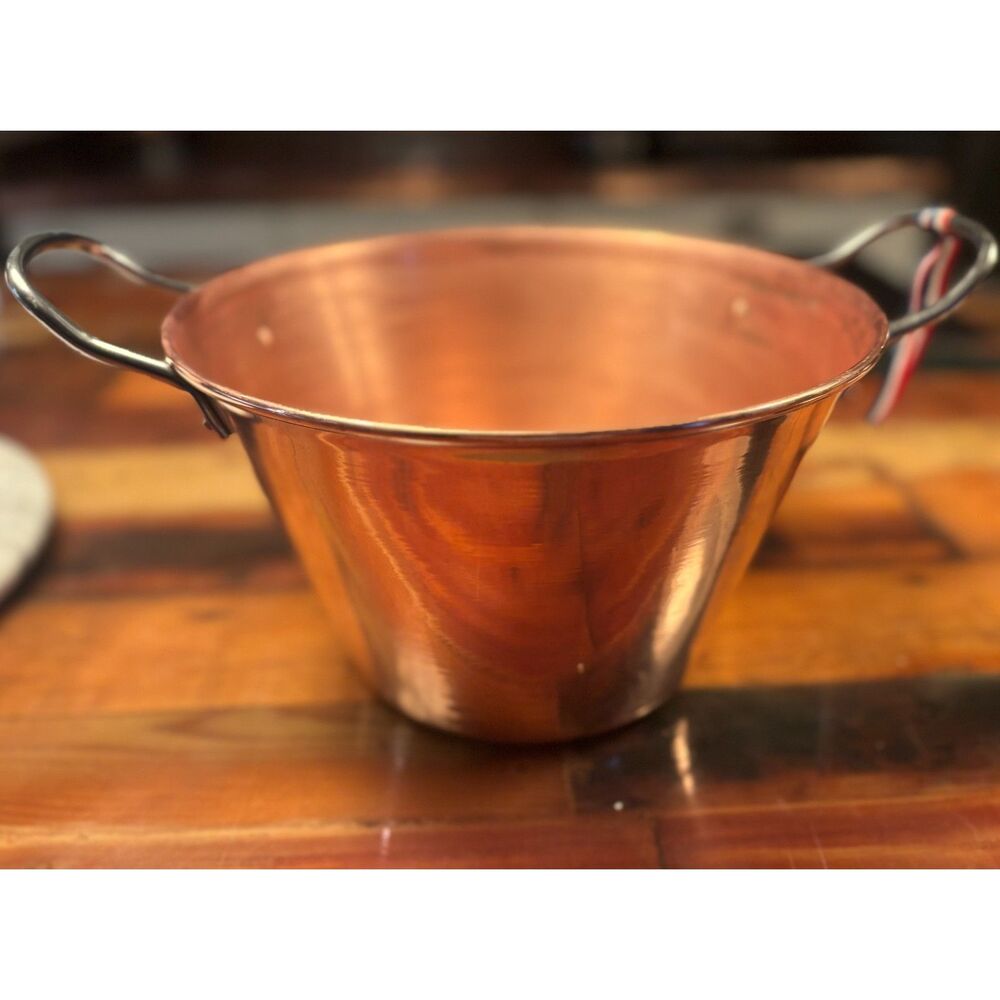 French Pastry Chef LARGE 100% SOLID COPPER Jam Pot. - Picture 4 of 5